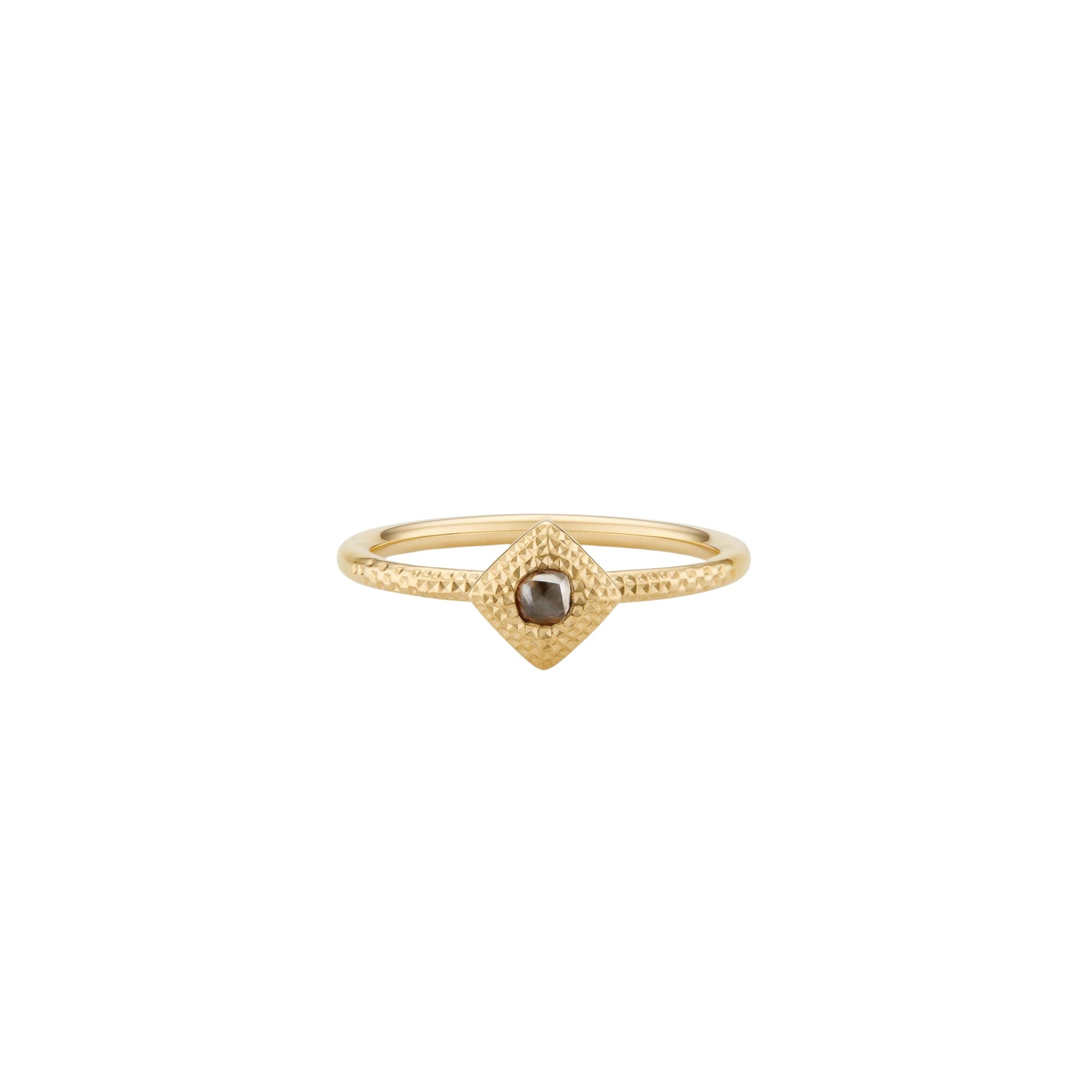 Bague Talisman avec diamant brut en or