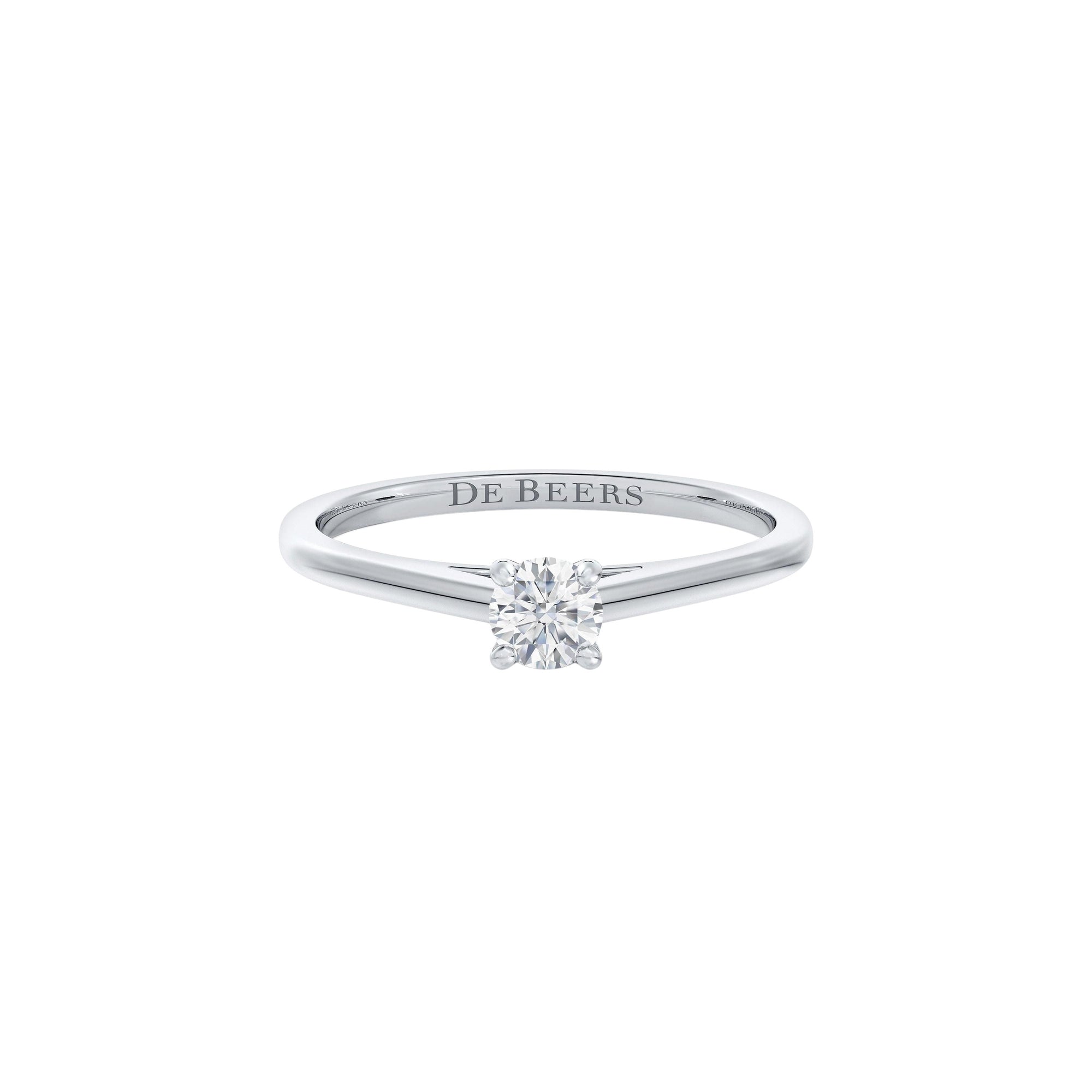 Bague classic avec diamant brillant et platine