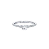 Bague classic pavé avec diamant et platine