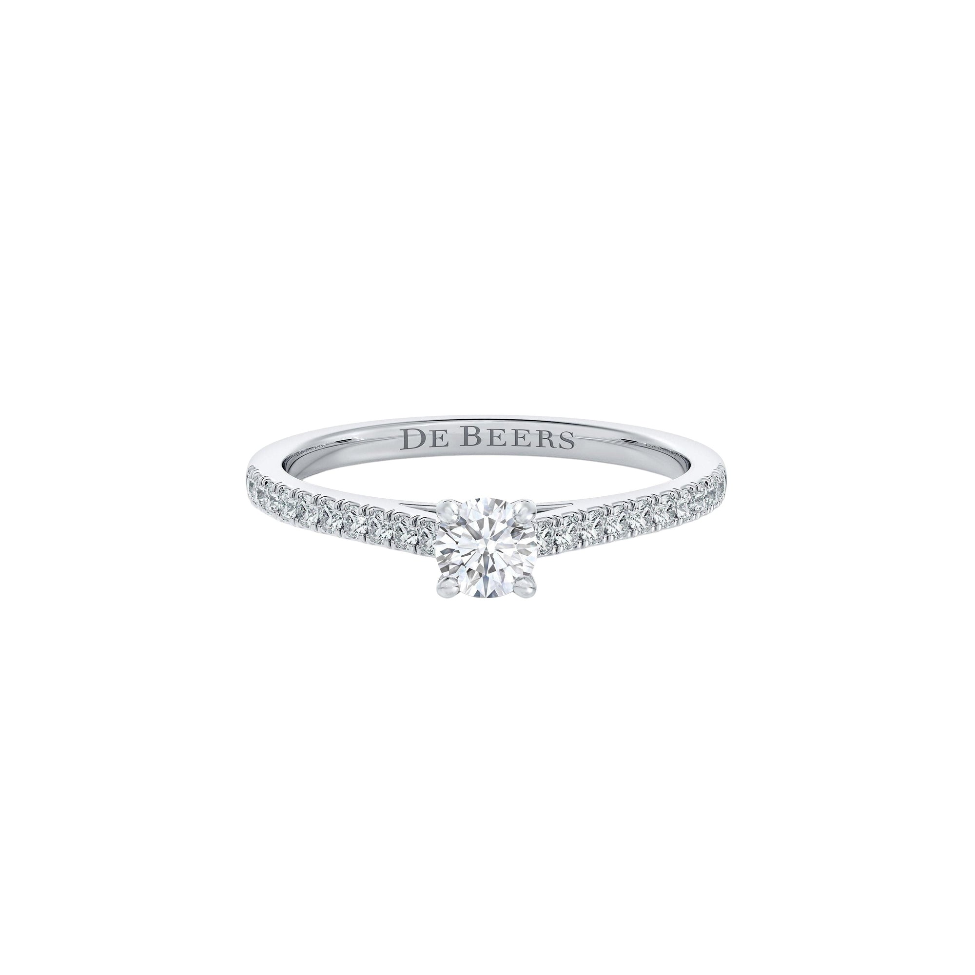 Bague classic pavé avec diamant et platine
