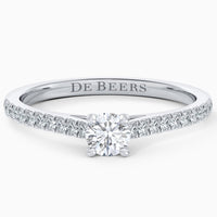 Bague classic pavé avec diamant et platine
