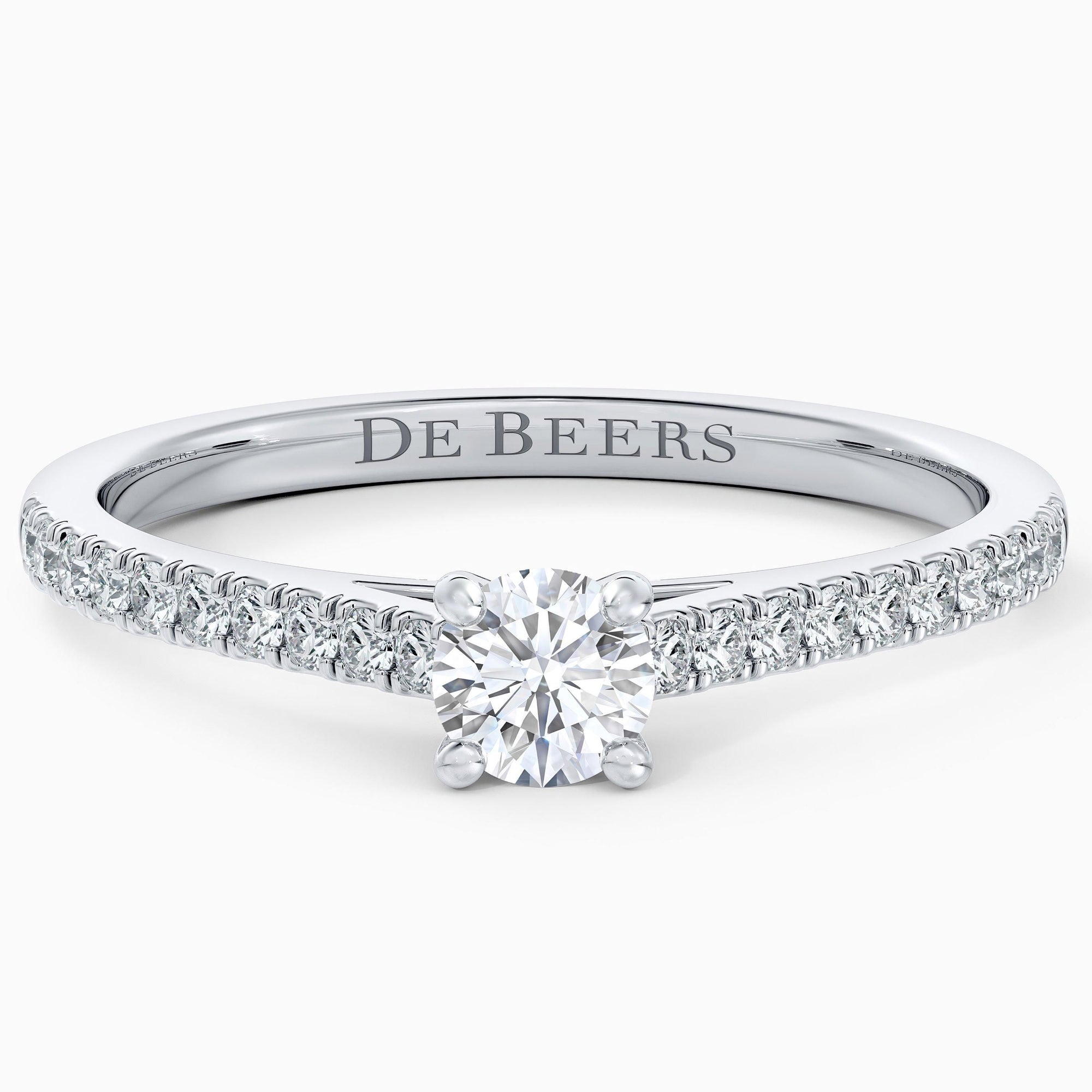 Bague classic pavé avec diamant et platine