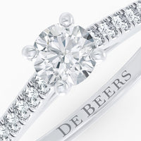 Bague classic pavé avec diamant et platine