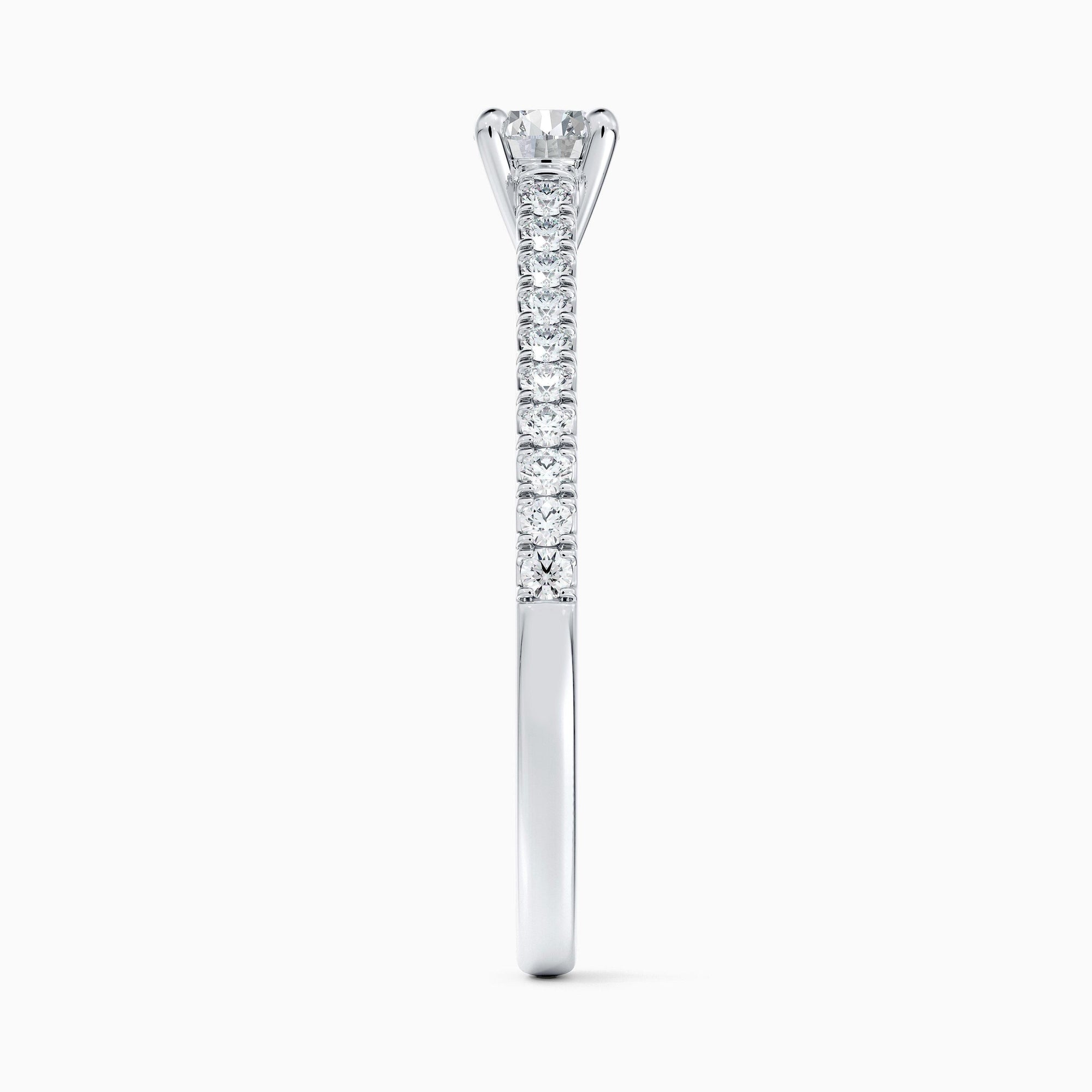 Bague classic pavé avec diamant et platine