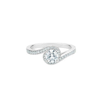 Bague Caress avec diamant brillant et platine
