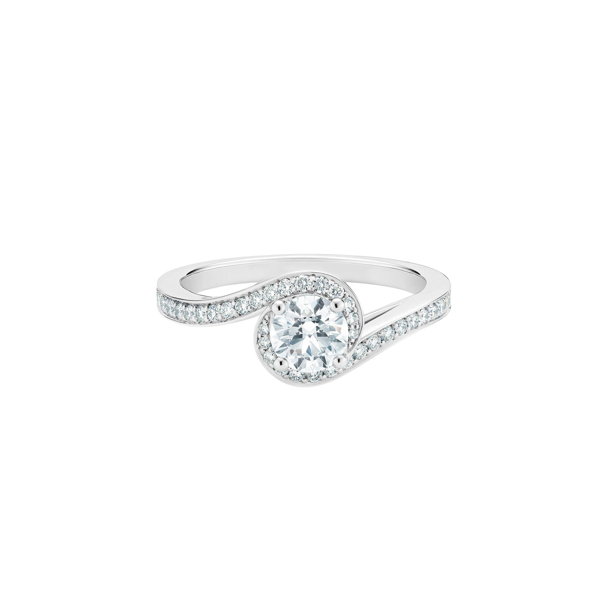 Bague Caress avec diamant brillant et platine