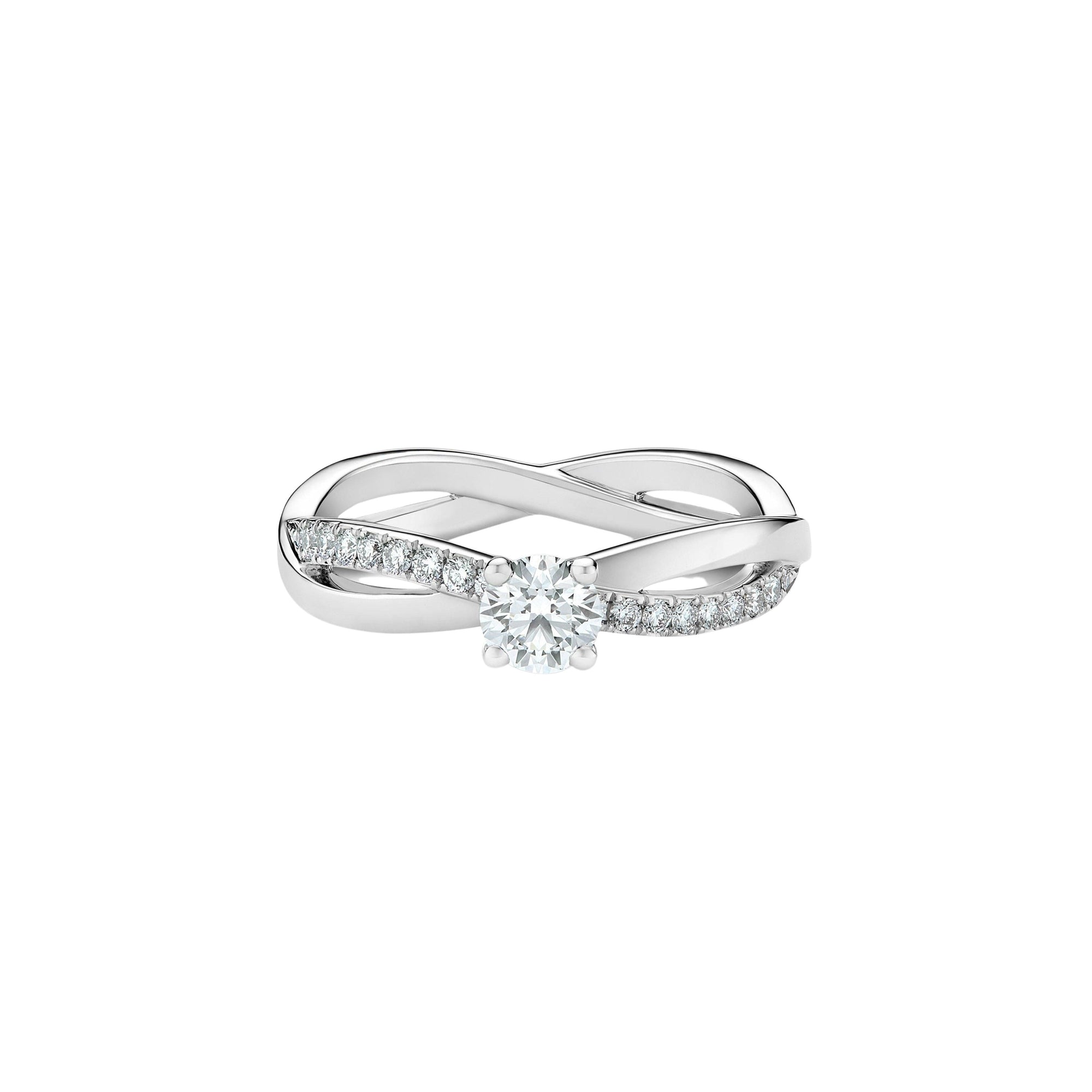 Bague Infinity avec diamant rond brillant platine