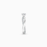 Bague Infinity avec diamant rond brillant platine