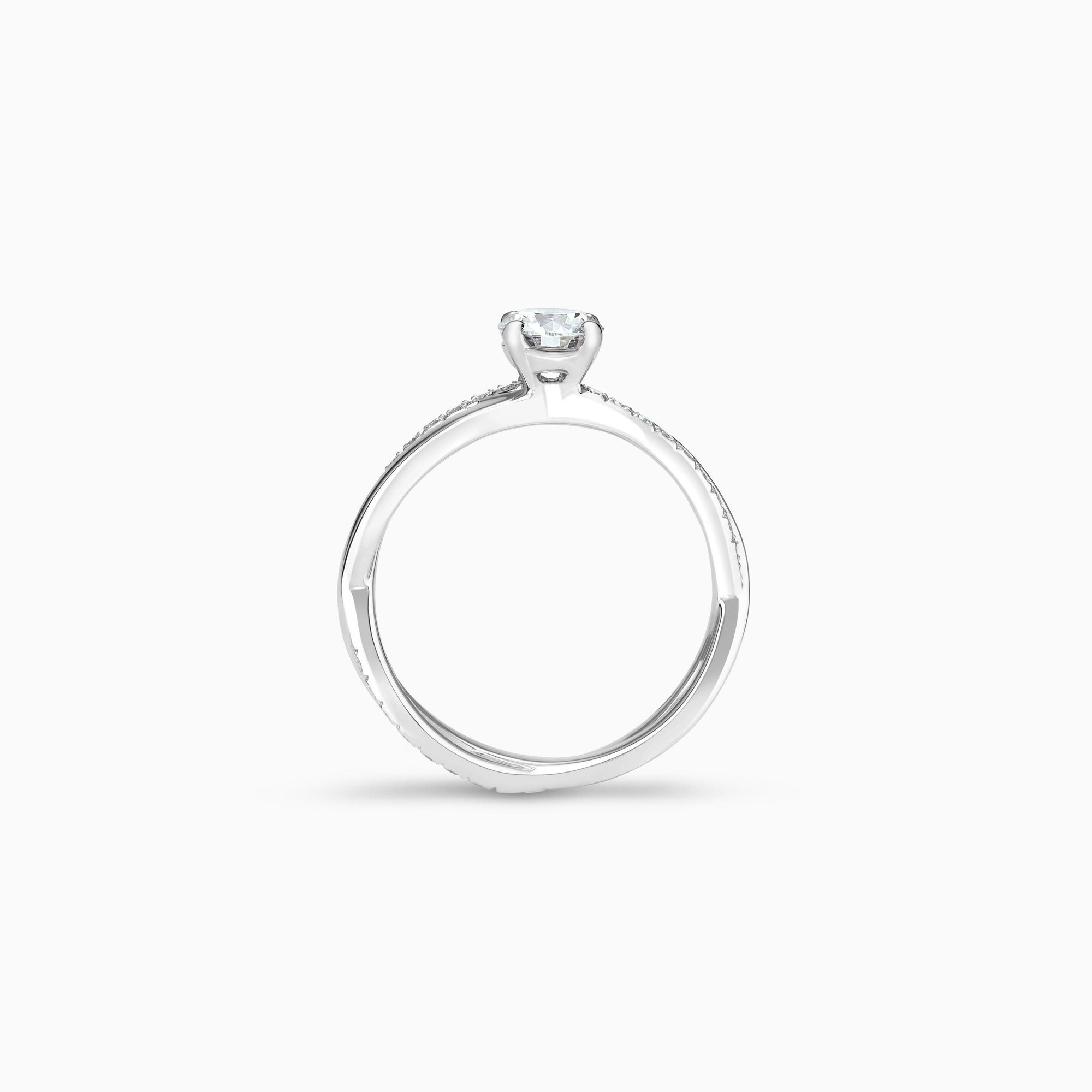 Bague Infinity avec diamant rond brillant platine