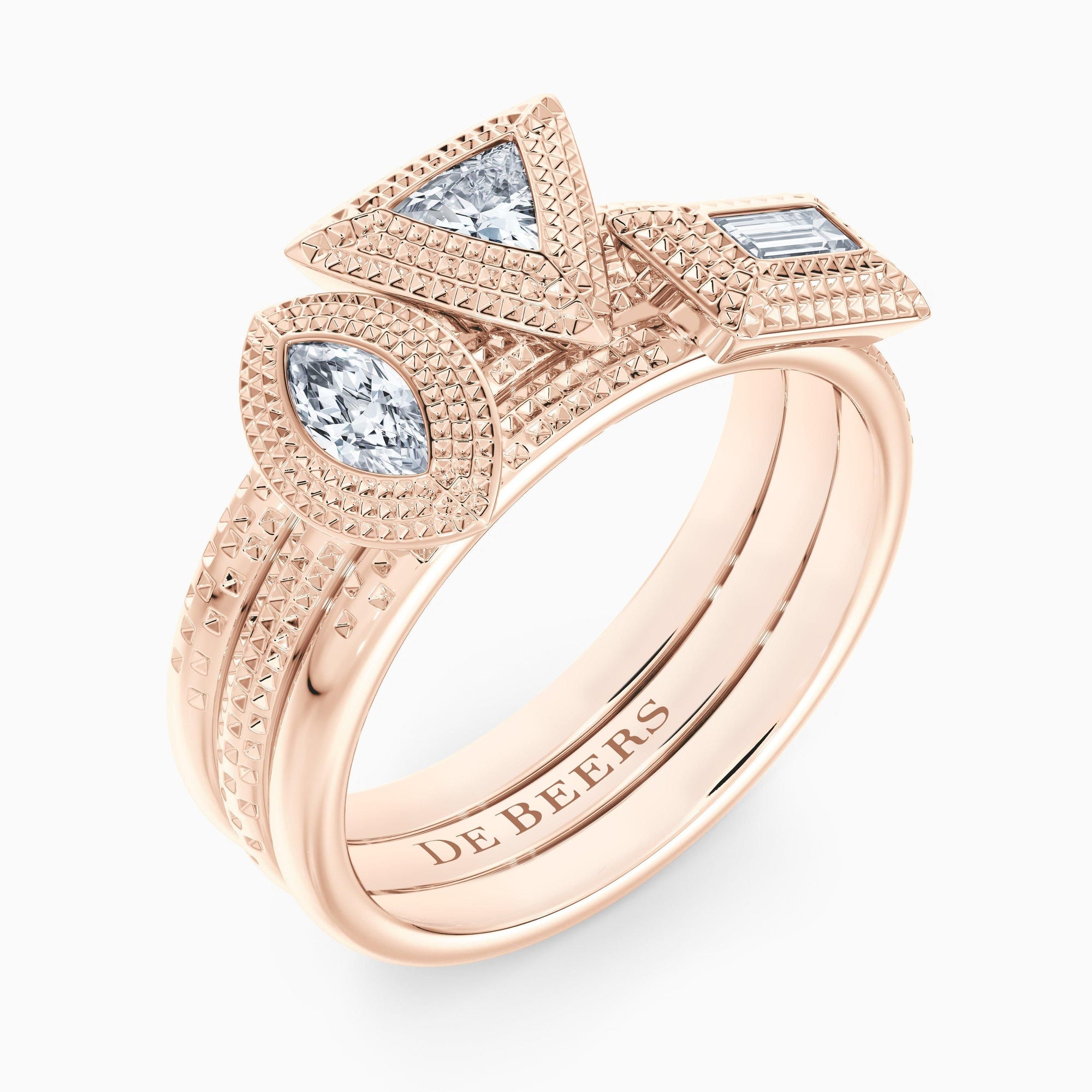 Bague Talisman empilable trio en or